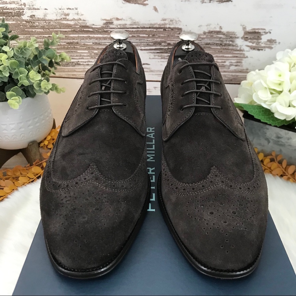 NEW Peter Millar Collection Suede Wingtip Espresso - Picture 2 of 7